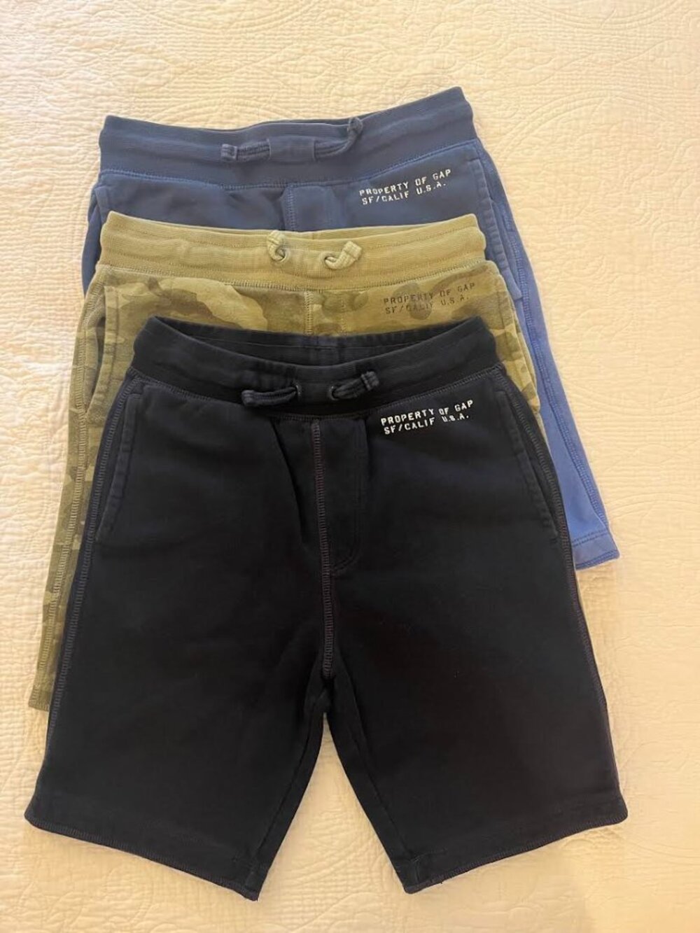 Lot of 3 Gap Kids Boys’ Pull-On Shorts Size Large 10 Elastic Waist Drawstring